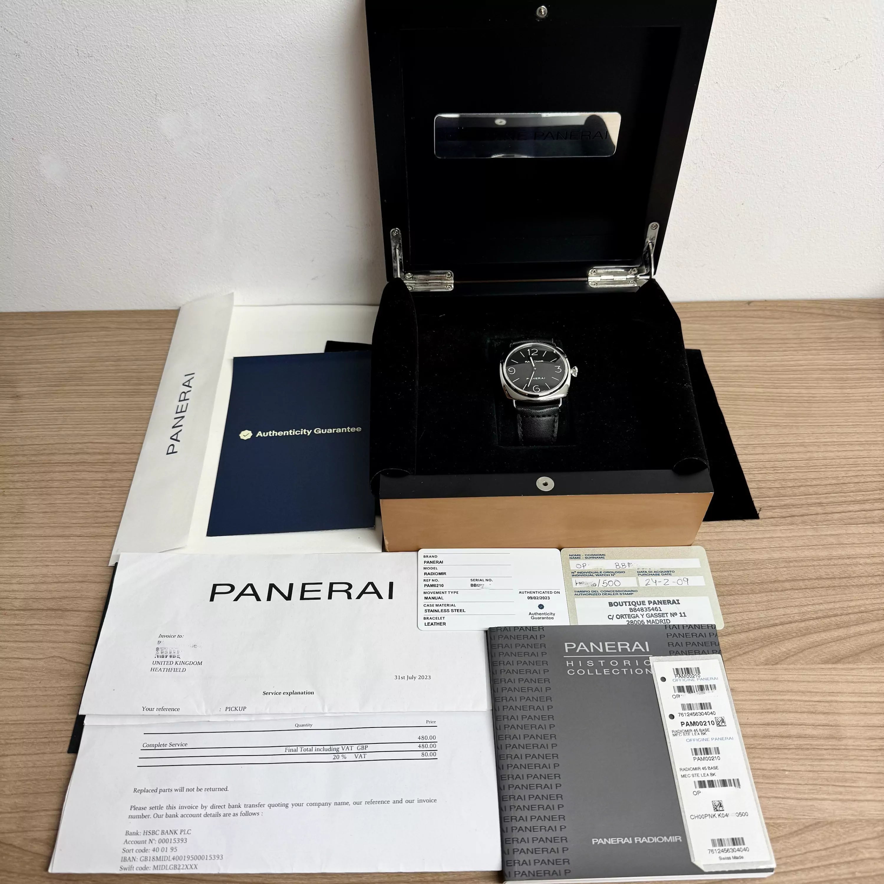 Panerai Radiomir 45mm Fully Serviced PAM00210 2009