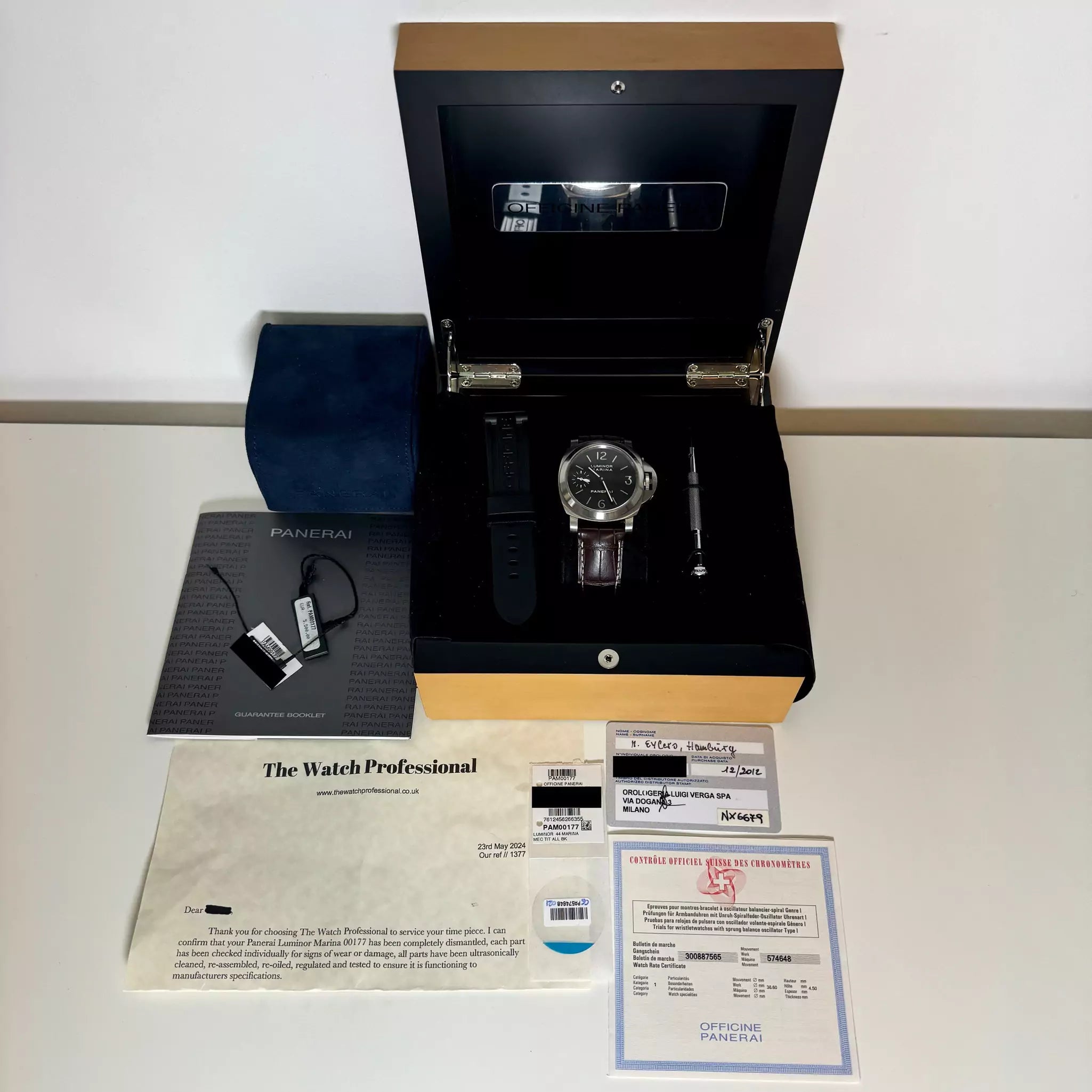 Panerai Luminor 44mm Box & Papers PAM00177 2012