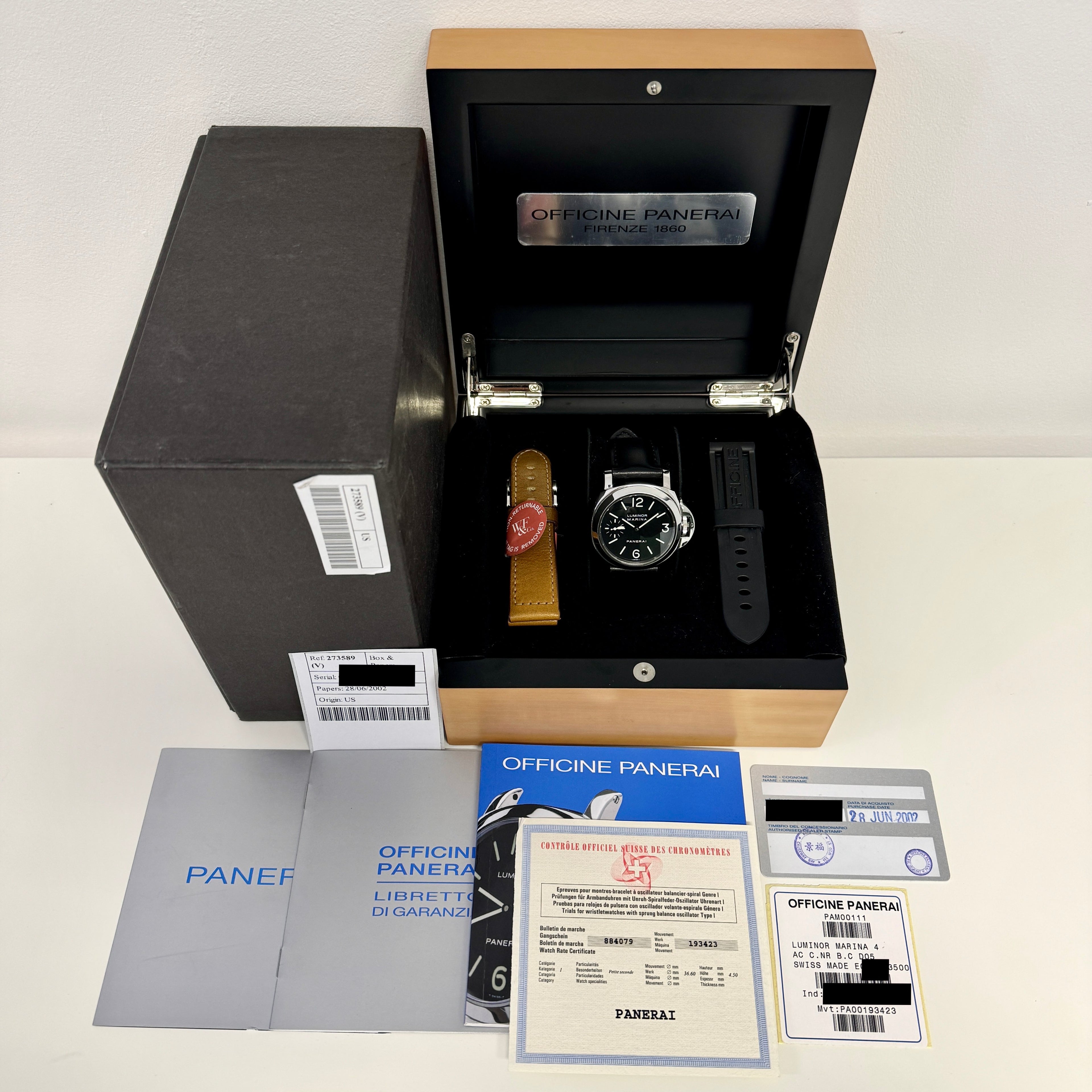 Panerai Luminor 2002 E Excellent Set PAM00111 2002