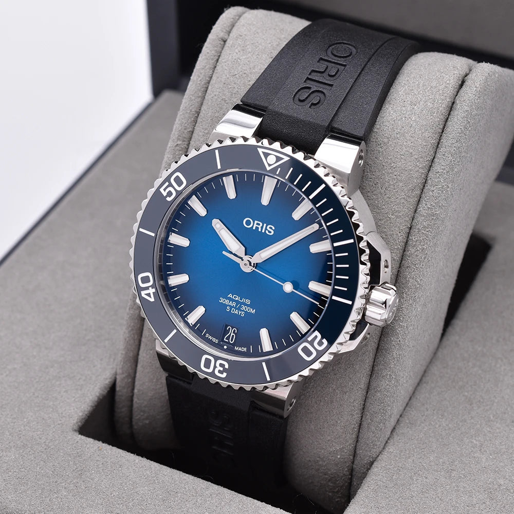 Oris Aquis Date Calibre 400 41.5 Stainless Steel 01 400 7769 4135, 2021 Box & Papers, Serial number 3908027 – Pre-owned Watch | Wiseman's Watches