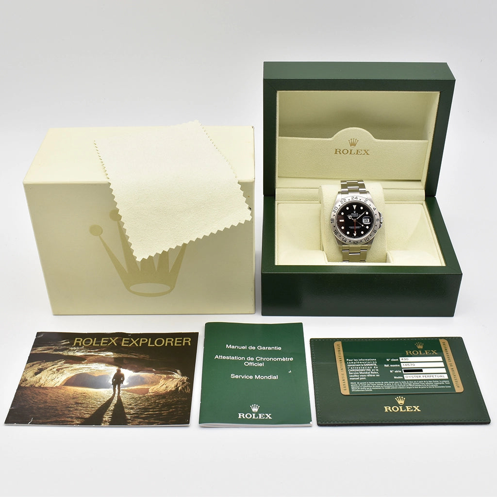 Rolex Explorer II Black 3186 16570 2011 Box & Papers, Serial no. V672194 – Pre-owned Watch | Wiseman's Watches