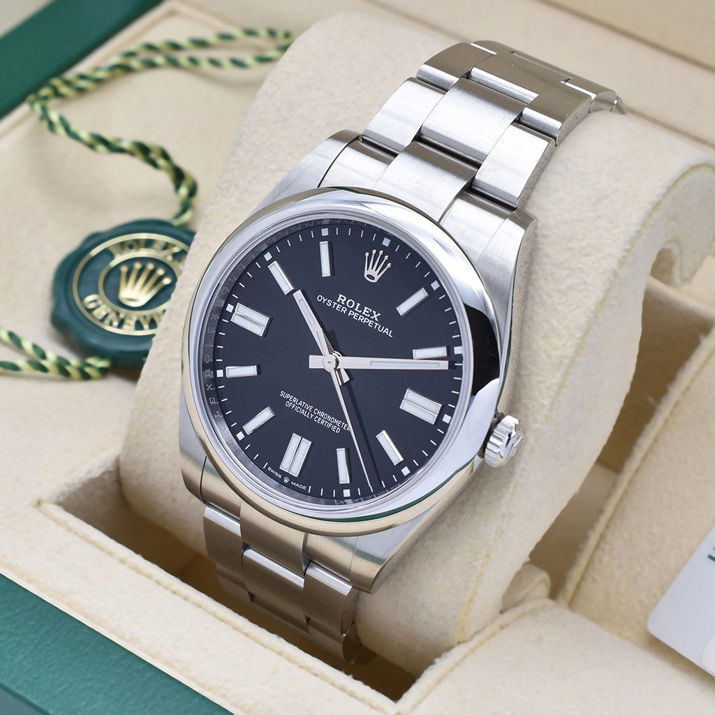 Rolex Oyster Perpetual 41mm Black 2022 Box & Papers