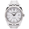 Rolex Datejust 41mm White Fluted Jubilee 2024 Box & Papers 126334-0010