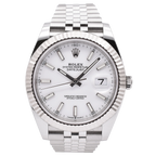 Rolex Datejust 41mm White Fluted Jubilee 2024 Box & Papers 126334-0010