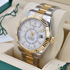 Rolex Sky-Dweller Stainless Steel Yellow Gold White Oyster 326933-0009 2022