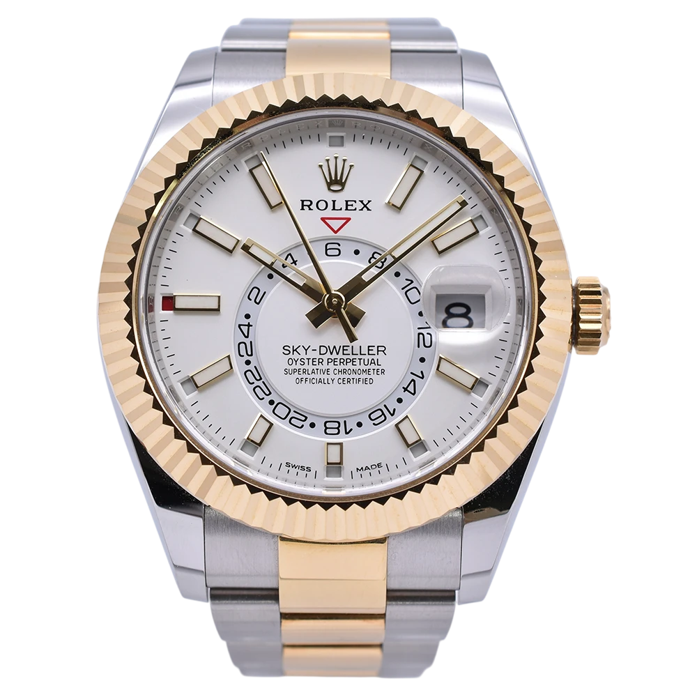Rolex Sky-Dweller Stainless Steel Yellow Gold White Oyster 326933-0009 2022
