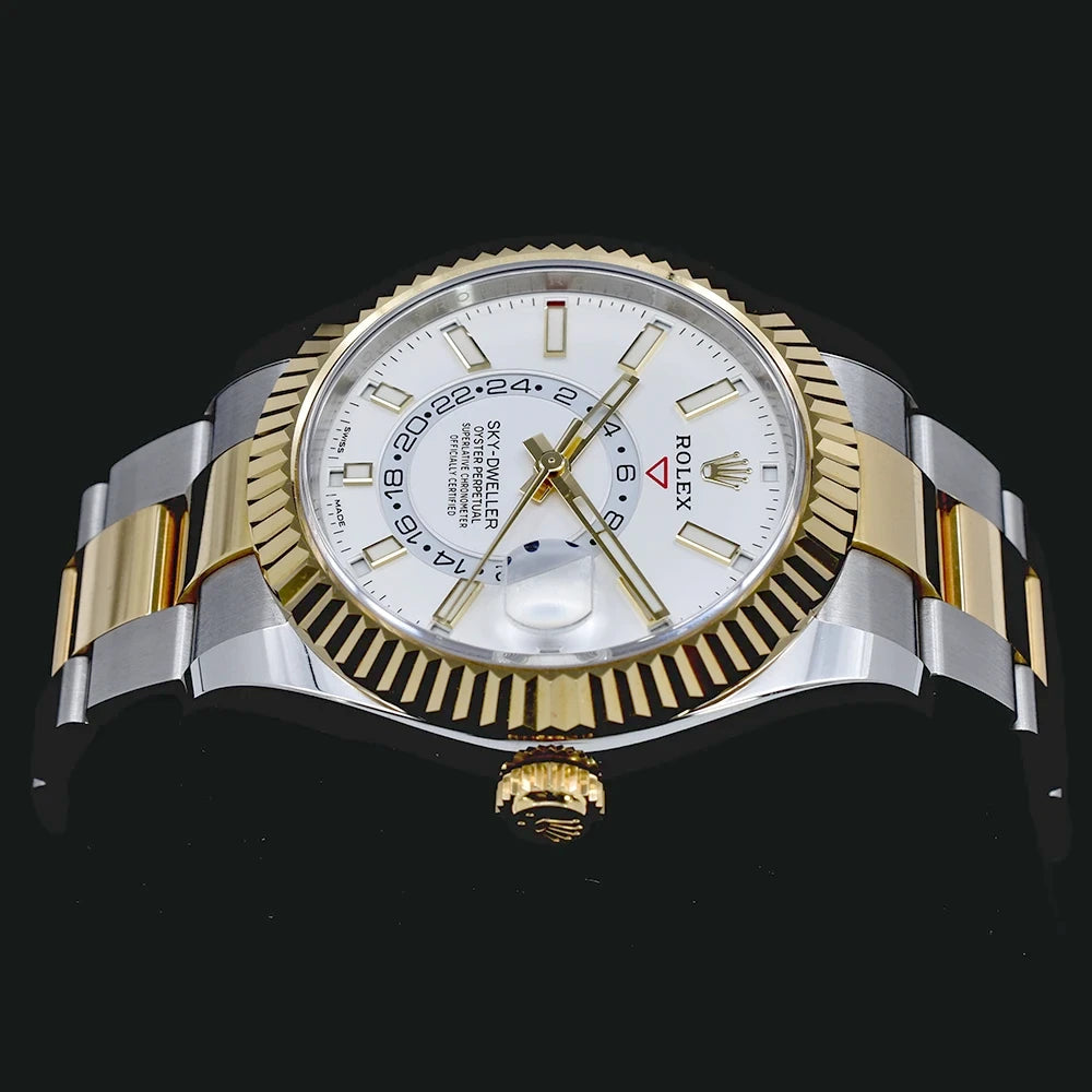 Rolex Sky-Dweller Stainless Steel Yellow Gold White Oyster 326933-0009 2022