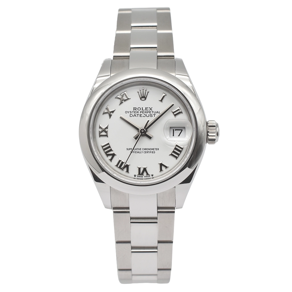Rolex Lady-Datejust 28 Stainless Steel White Roman Numeral 279160-0016 2022 Box & Papers
