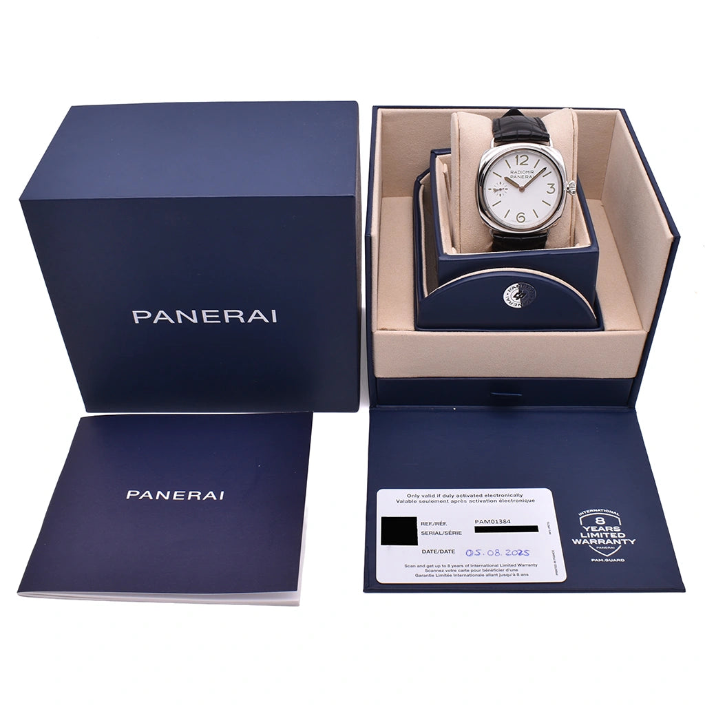 Panerai Radiomir 45mm White PAM01384 2025 Box & Papers