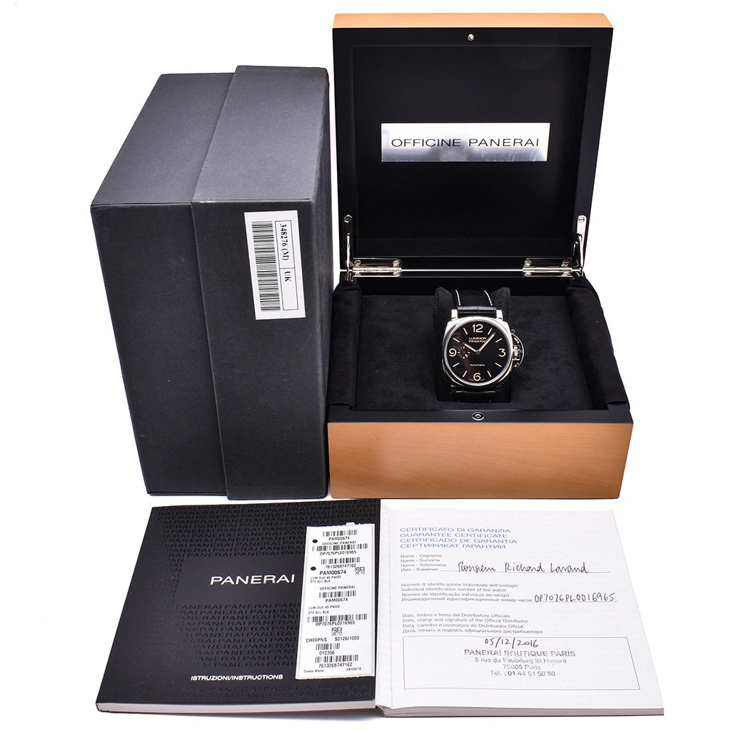Panerai Luminor Due 45 3 Days Automatic PAM00674 Box & Papers