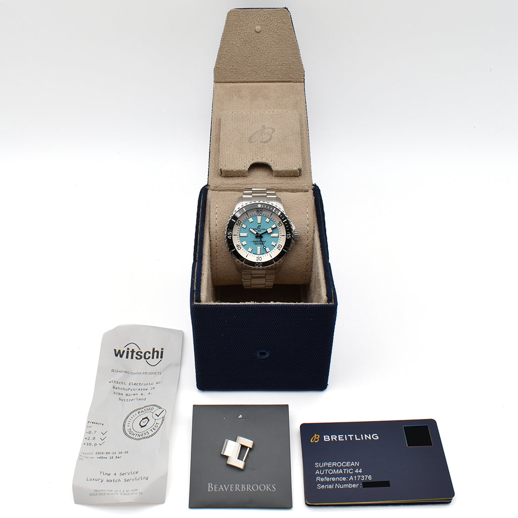 Breitling Superocean Automatic Turquoise 44mm A17376211L2A1 2024 Box and Papers