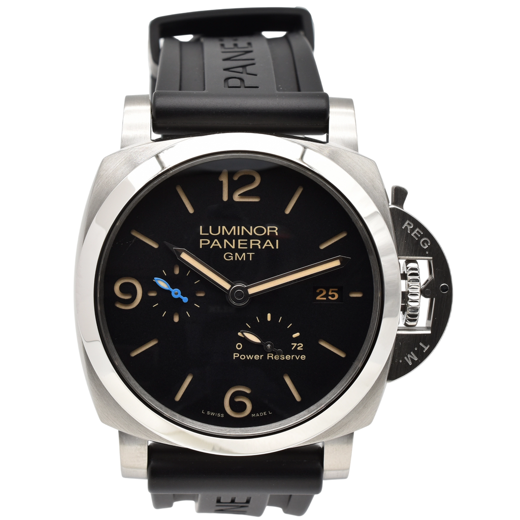 Panerai Luminor 1950 44mm GMT Power Reserve PAM01321 2020 Box & Papers – Pre-owned Watch | Wiseman's Watches