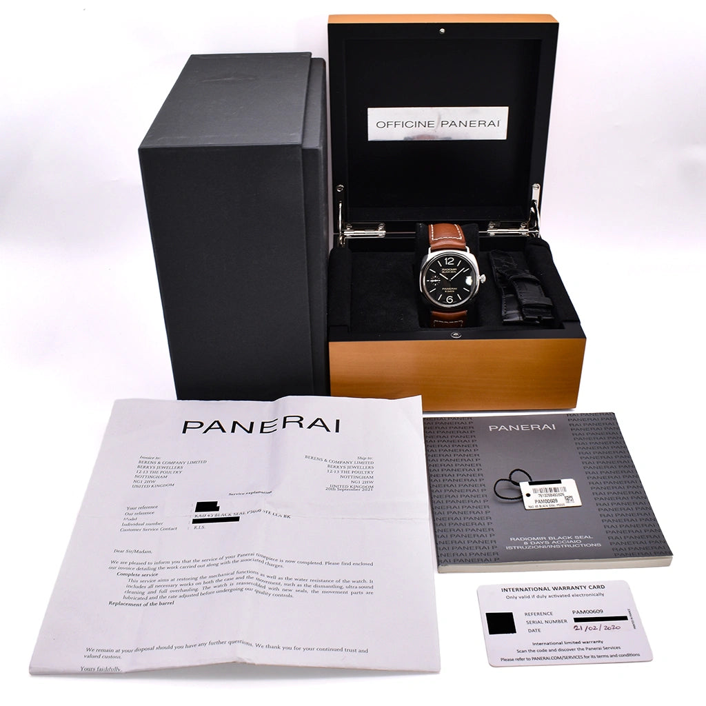 Panerai Radiomir 45mm 8 Days PAM00609 2020 Box & Papers