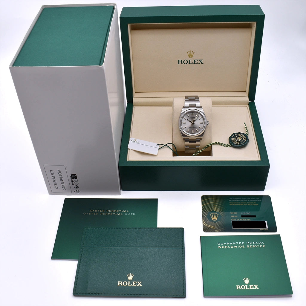 Rolex Oyster Perpetual Silver 36mm 126000 Brand New 2026 Box & Papers
