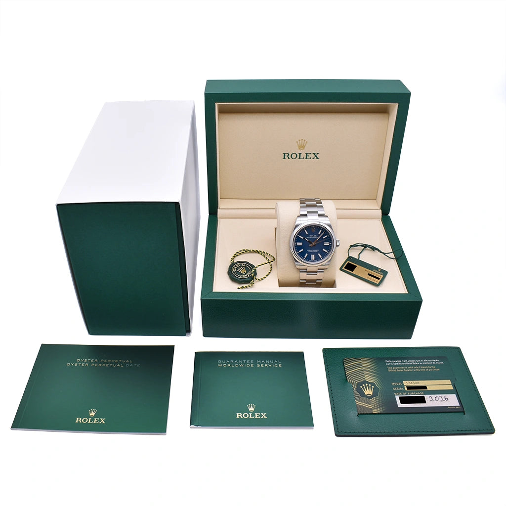 Rolex Oyster Perpetual 41mm Med Blue 134300 Brand New 2026 Box & Papers