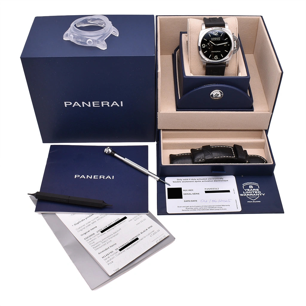 Panerai Luminor Marina 44mm Black 2025 PAM03312 Full Box & Papers