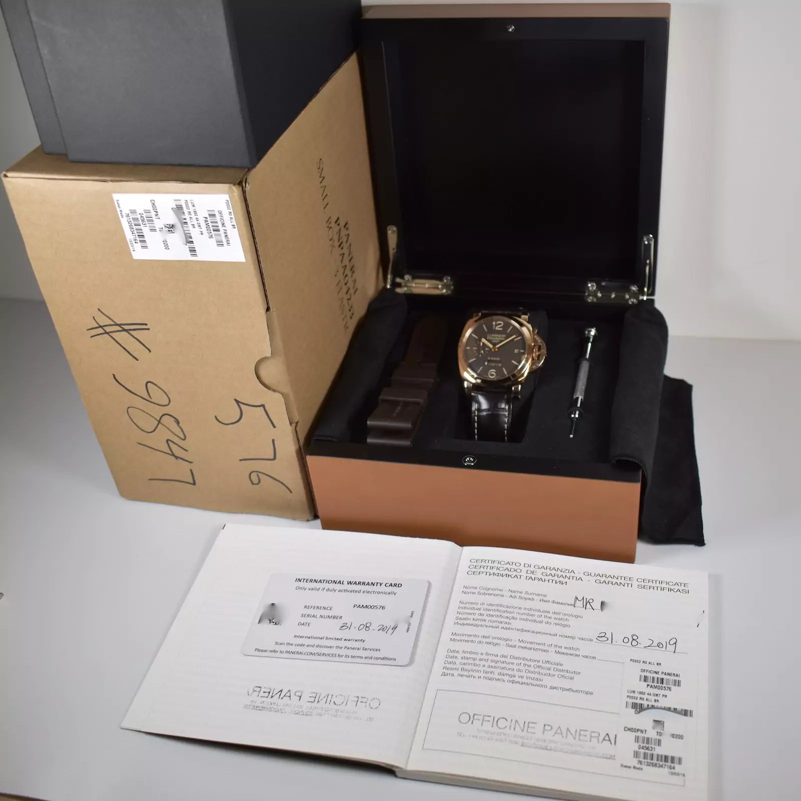 Panerai Luminor 8 Days GMT Oro Rosso PAM00576 2019