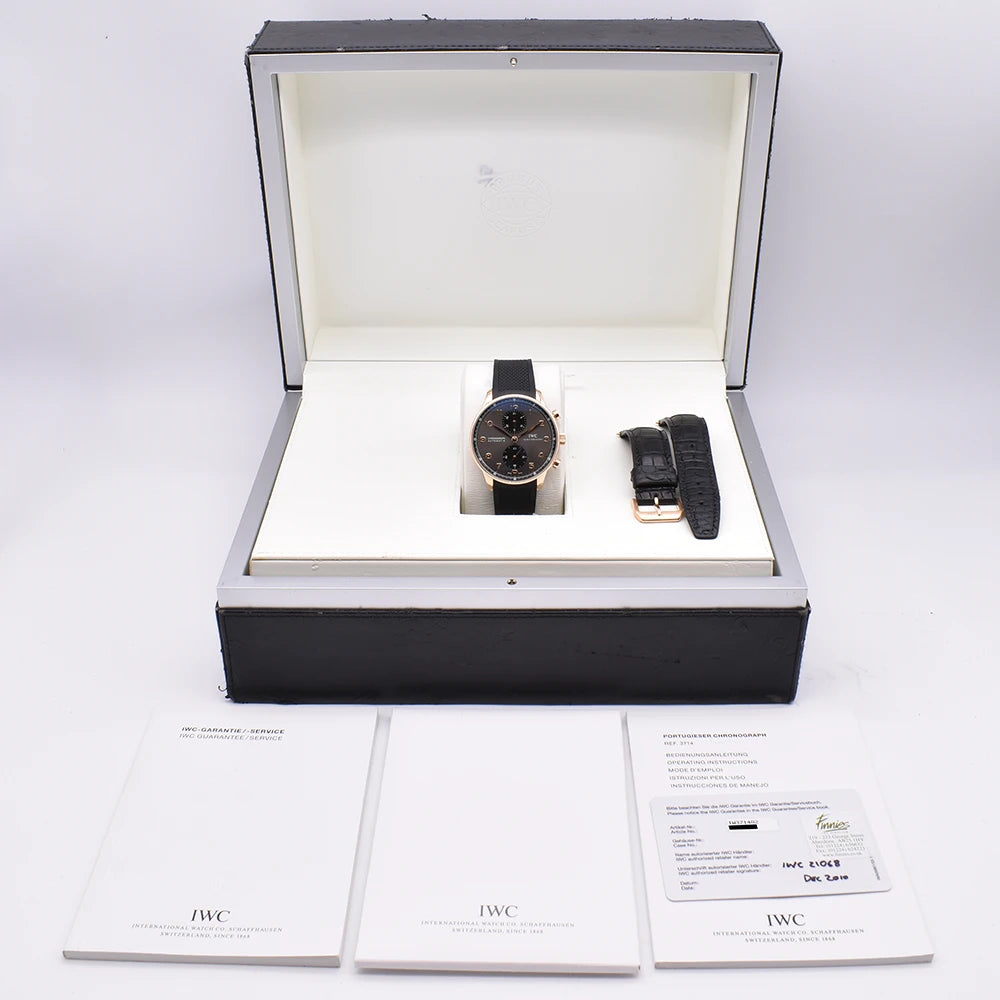 IWC Portuguese Chronograph Red Gold Slate Dial IW371482