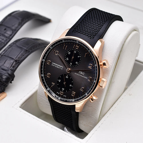 IWC Portuguese Chronograph Red Gold Slate Dial IW371482