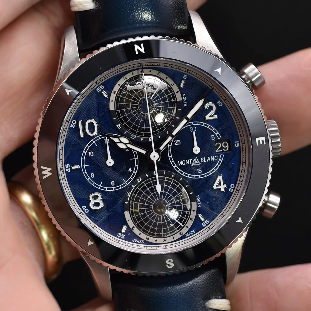 Montblanc Geosphere Chronograph Oxygen 1858 129624 Box & Papers, serial no. FTHK3J9H1 – Pre-owned Watch | Wiseman's Watches