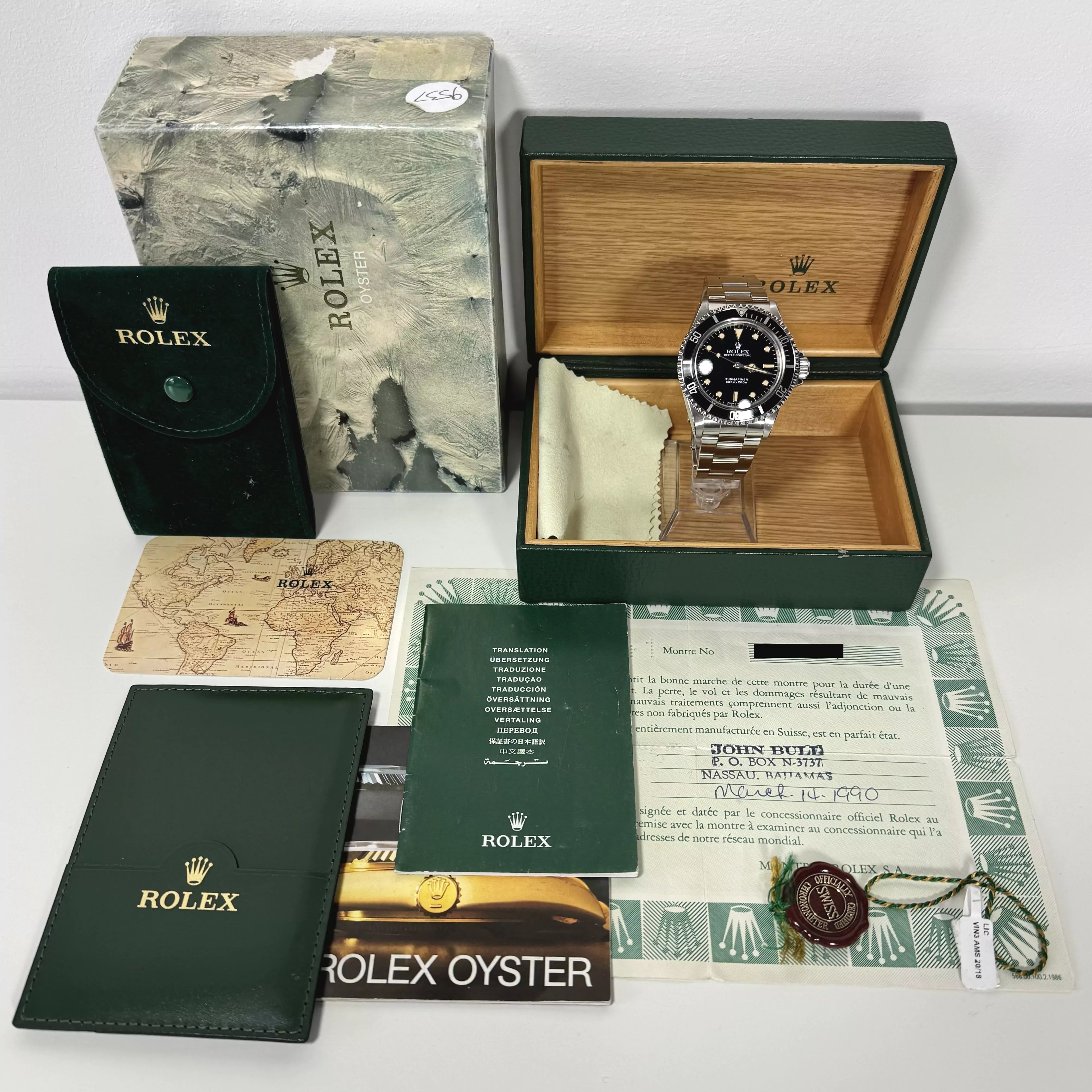 Rolex Submariner 1990 Box & Papers 5513 1990