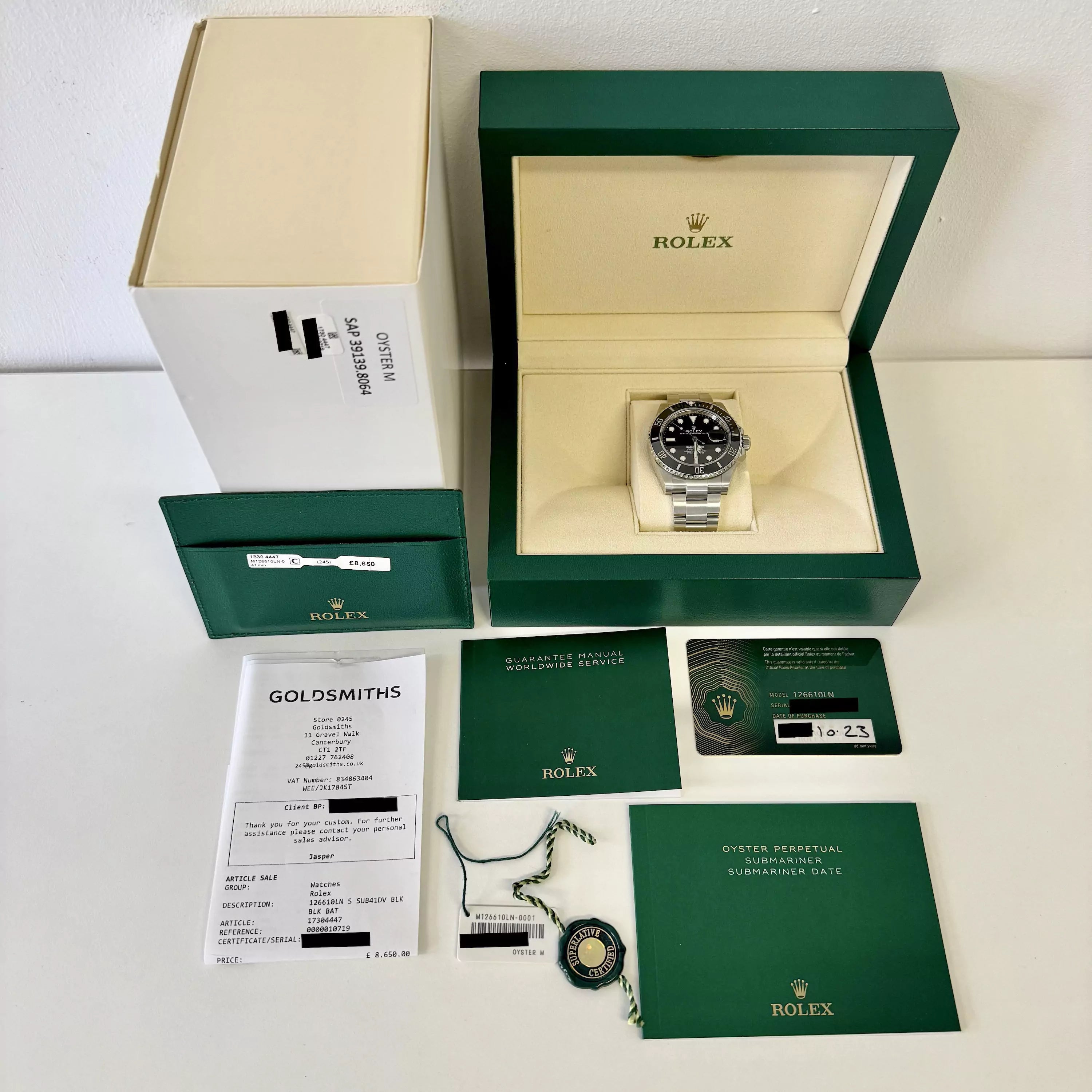 Rolex Submariner 41mm Unworn 2023 126610LN 2023