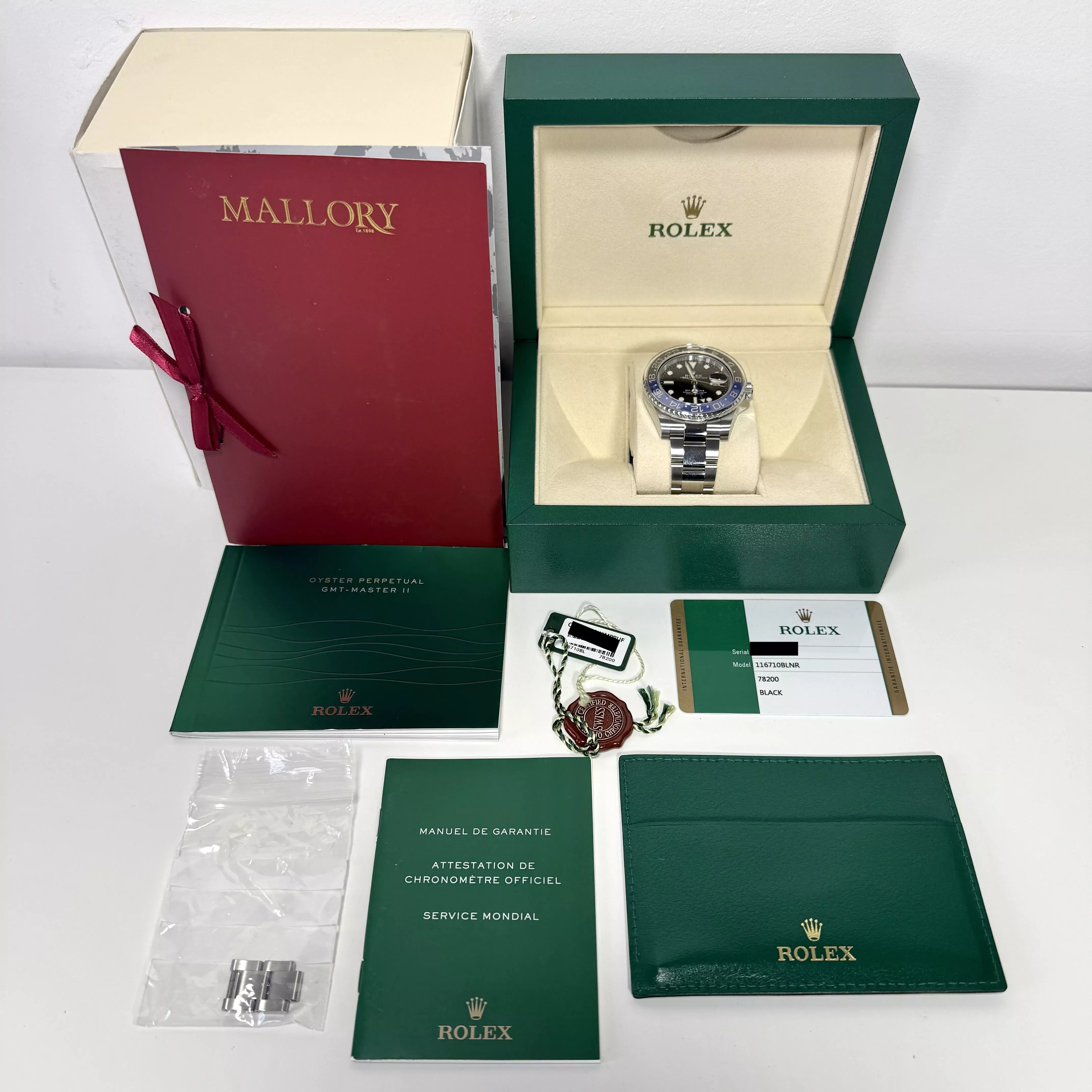 Rolex GMT Master II Batman Full Set 116710BLNR 2015