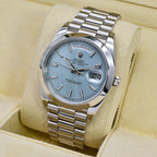 Rolex Day-Date 40 Ice Blue Diagonal Motif Fully Serviced 228206-0004 2015