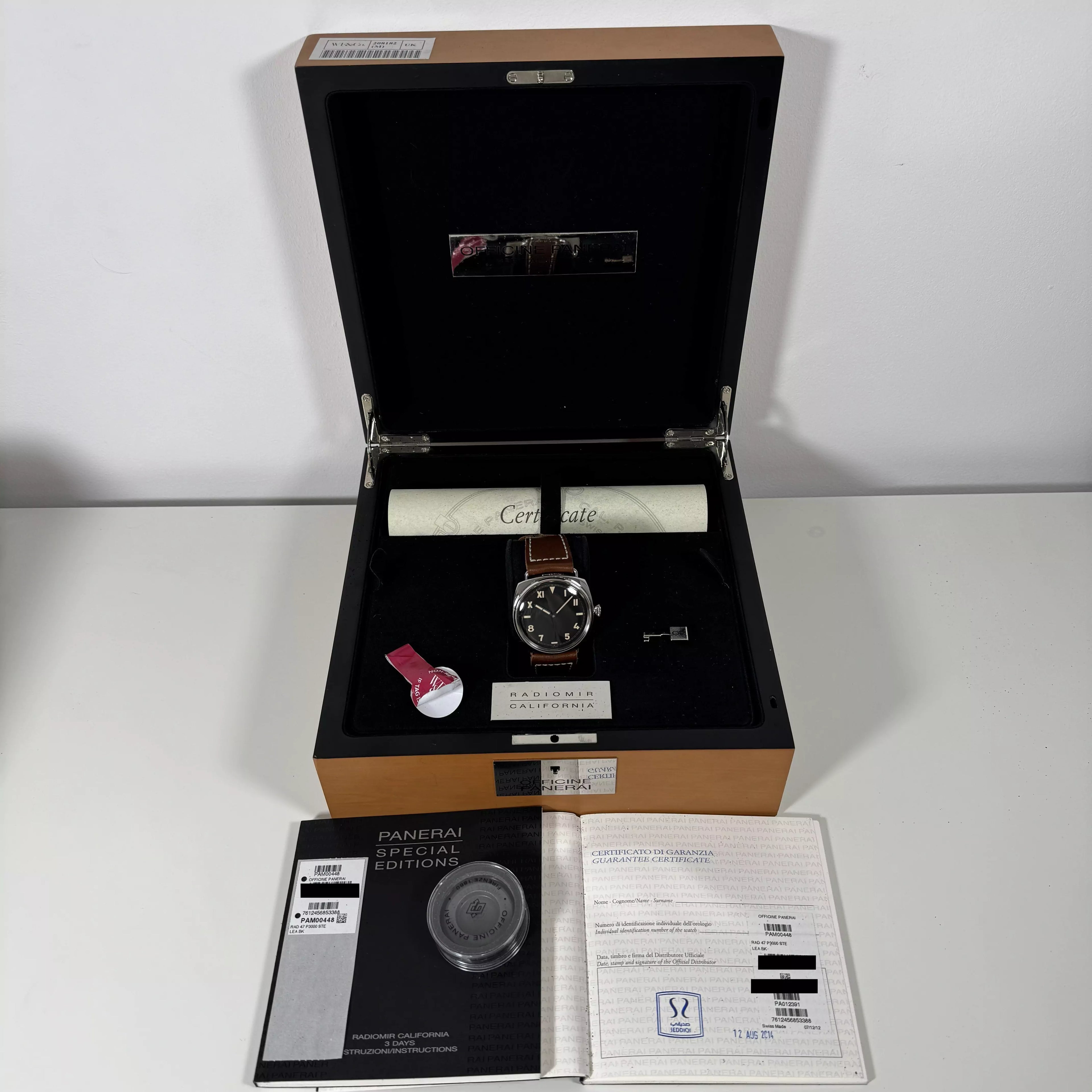Panerai Radiomir 3 Days Limited Edition PAM00448 2014