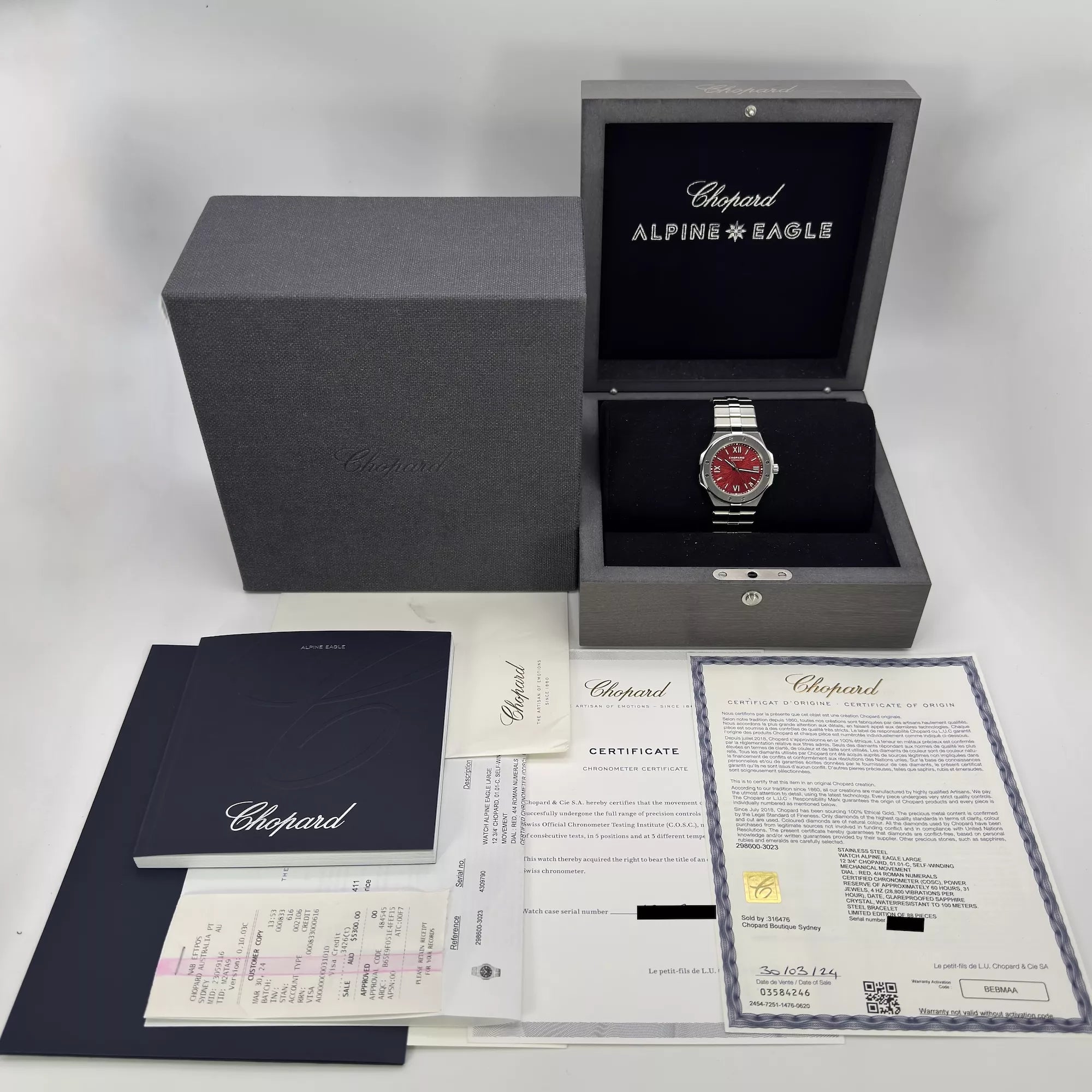 Chopard Alpine Eagle China Edition 01/88 298600-3023 2024 Full Box & Papers
