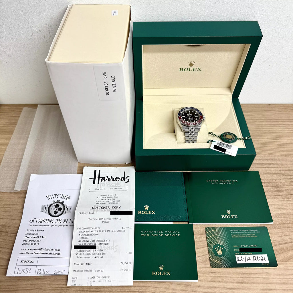 Rolex GMT Master II "Pepsi" Complete Set 126710BLRO 2021