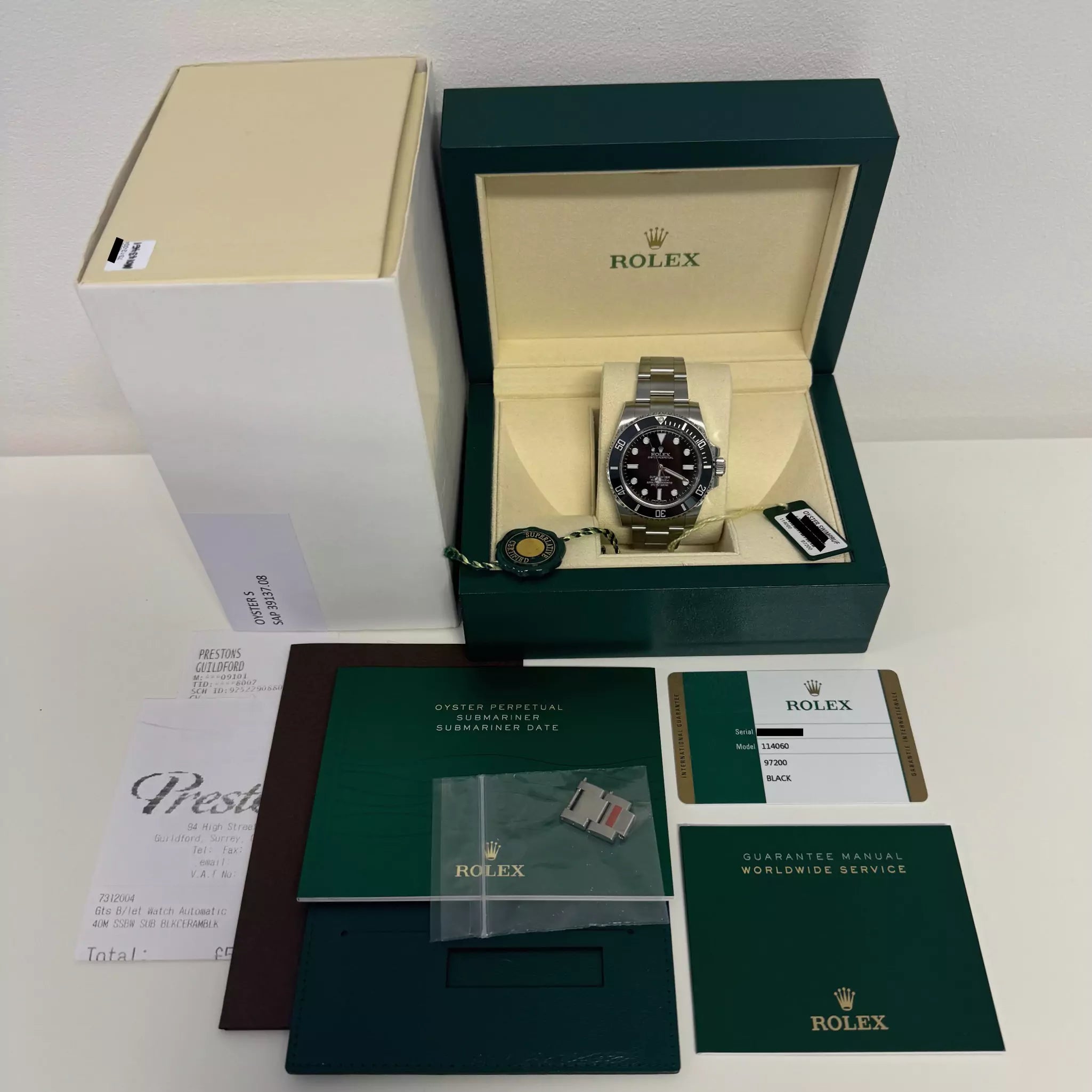 Rolex Submariner 40mm Excellent Full Set 114060 2015