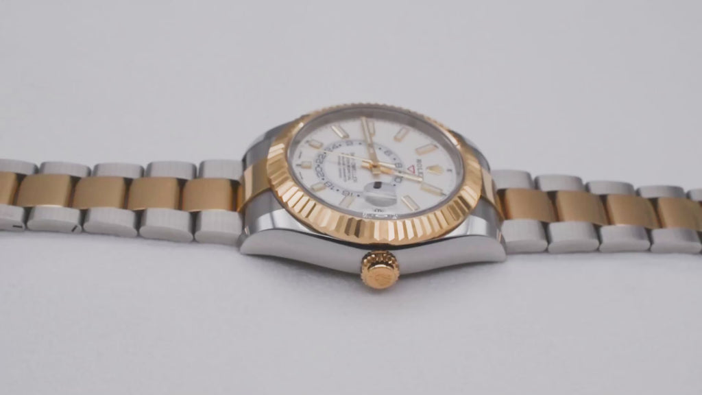 Rolex Sky-Dweller Stainless Steel Yellow Gold White Oyster 326933-0009 2022