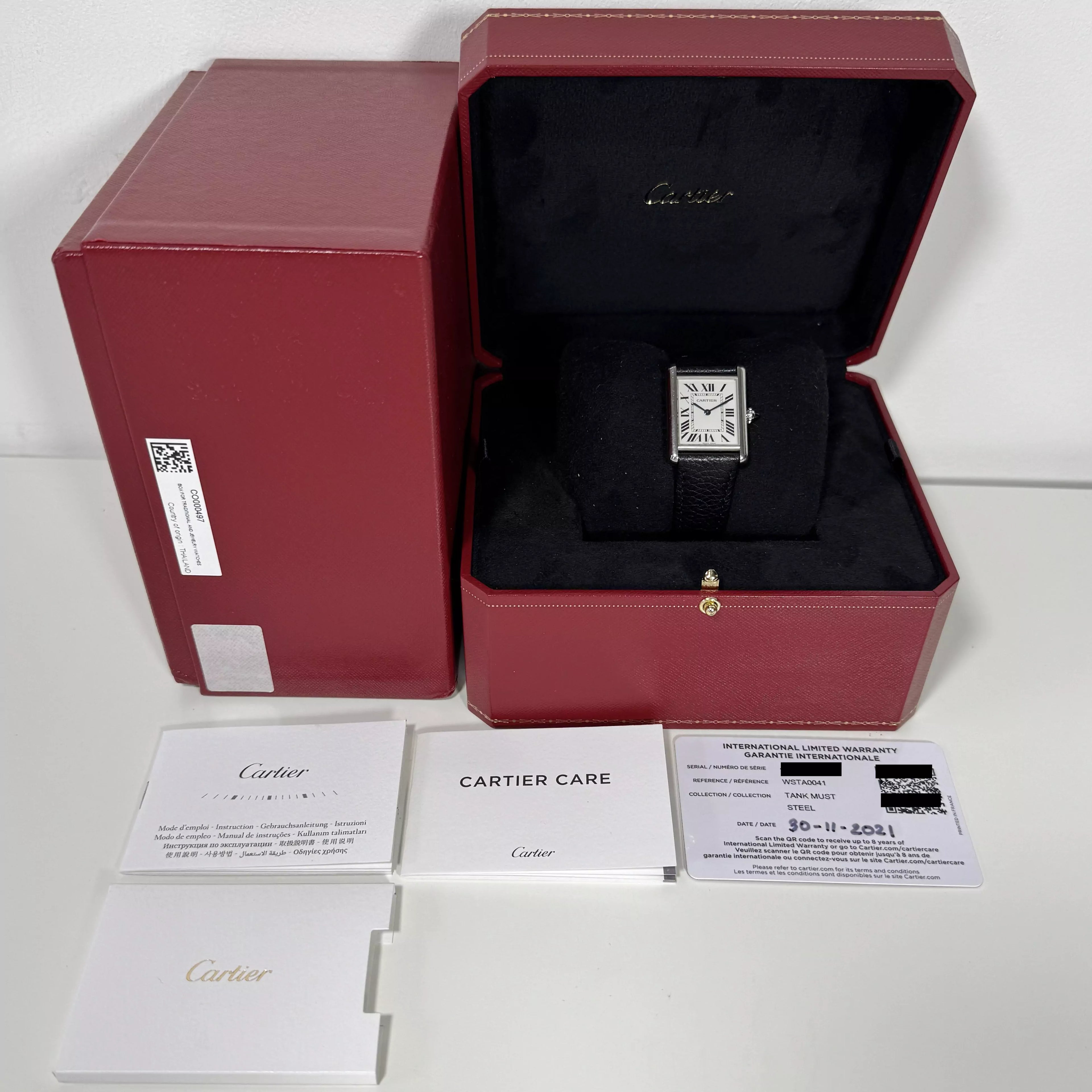 Cartier Tank 33.7mm Excellent Set WSTA0041 2021