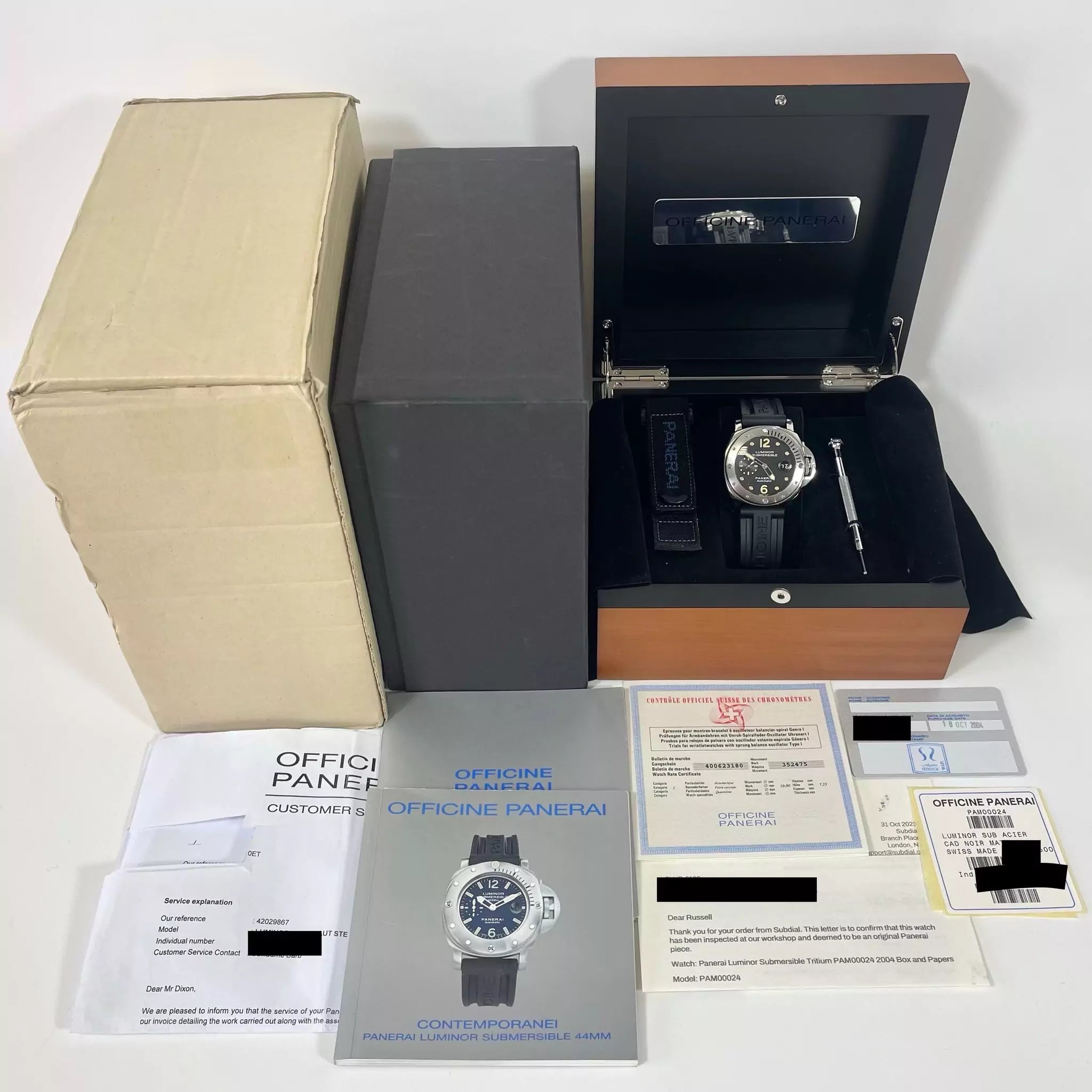 Panerai Submersible Tritium Full Set PAM00024 2004
