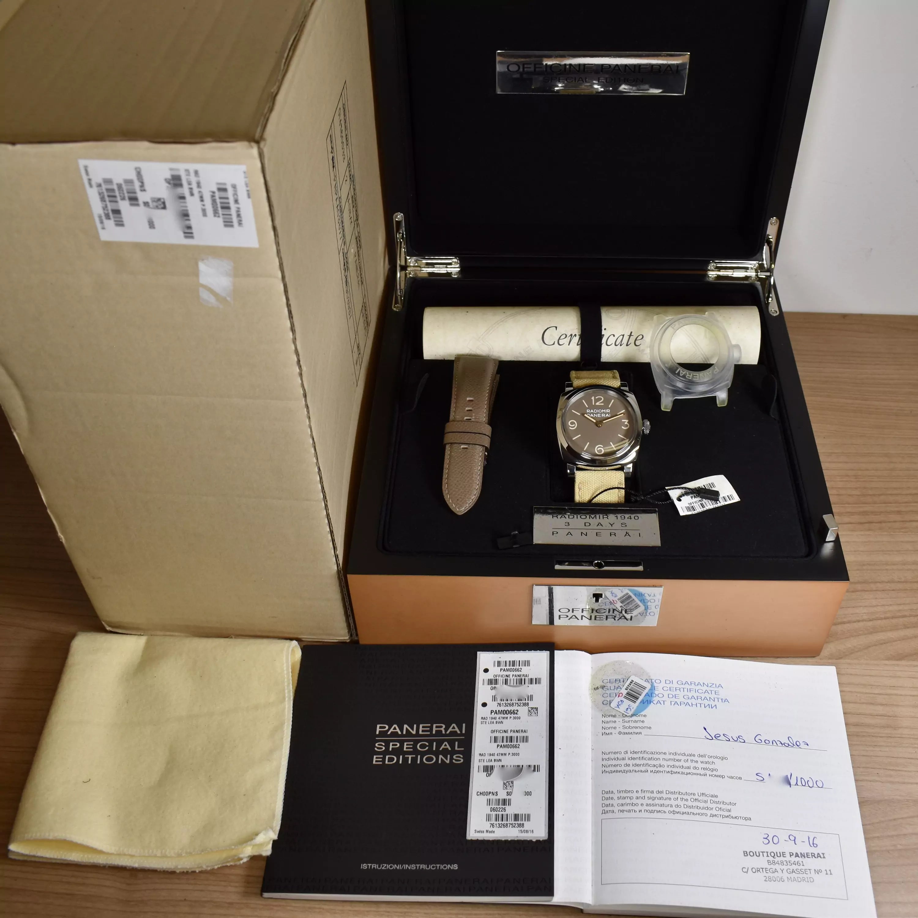 Panerai Radiomir 47mm 3 Days PAM00662 2016